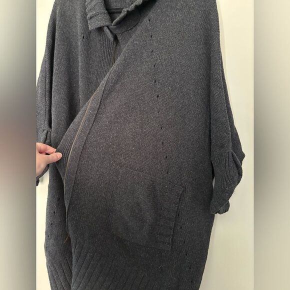 Soft Surroundings Gray Thick Full Zip Sweater NO SZ TAG SEE MEASURMENTS Winter - Picture 4 of 8